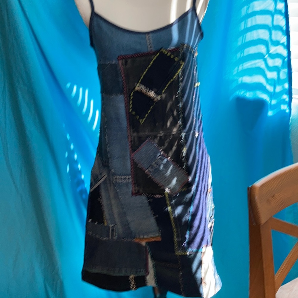 Multicolor denim dress
